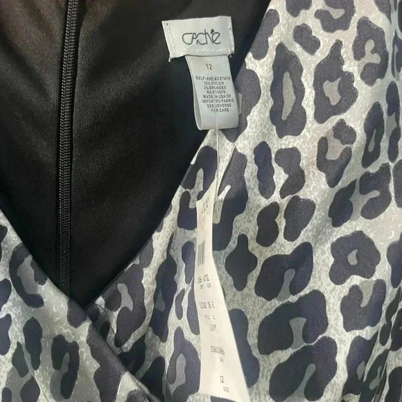NWT CACHE cocktail satin leopard dress size 12 - Picture 3 of 3